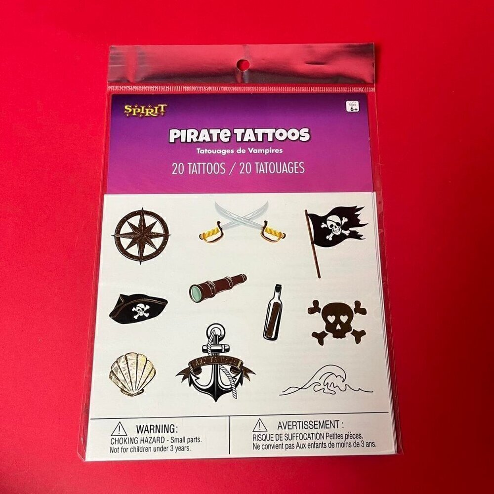 Spirit Halloween / pirate themed temp tattoo bundle 🤍🤎💛